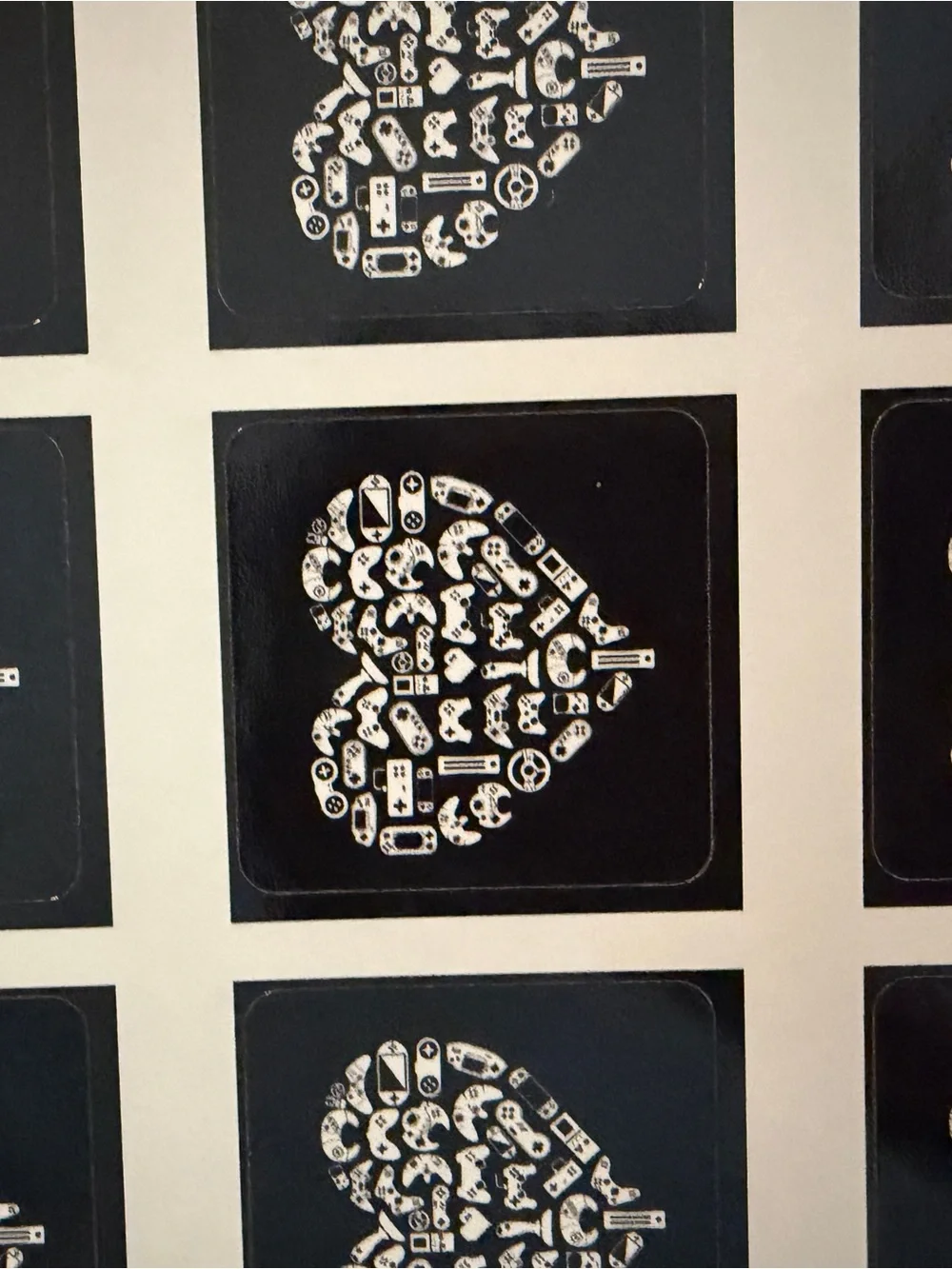 Black Heart Icon Sticker Sheet - Pack of Decorative Vinyl Labels